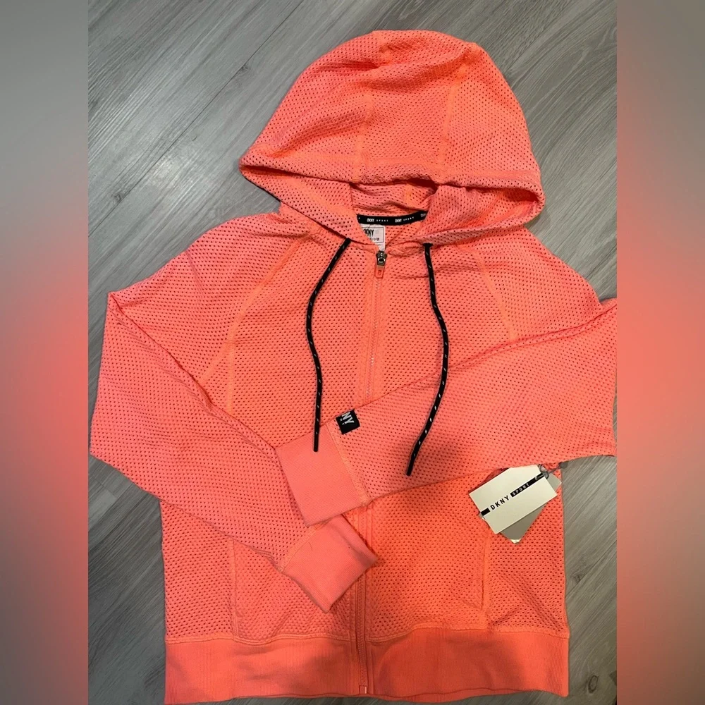 DKNY Coral Mesh‎ Zip-Up Hoodie - Picture 5 of 12